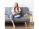 relaxdays Beistelltisch mit Schubfach 55 cm x 68 cm, Hellbraun