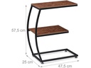 relaxdays Beistelltisch Industrial 47.5 cm x 57.5 cm, Braun/Schwarz
