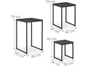 relaxdays Beistelltisch 3er Set Schwarz