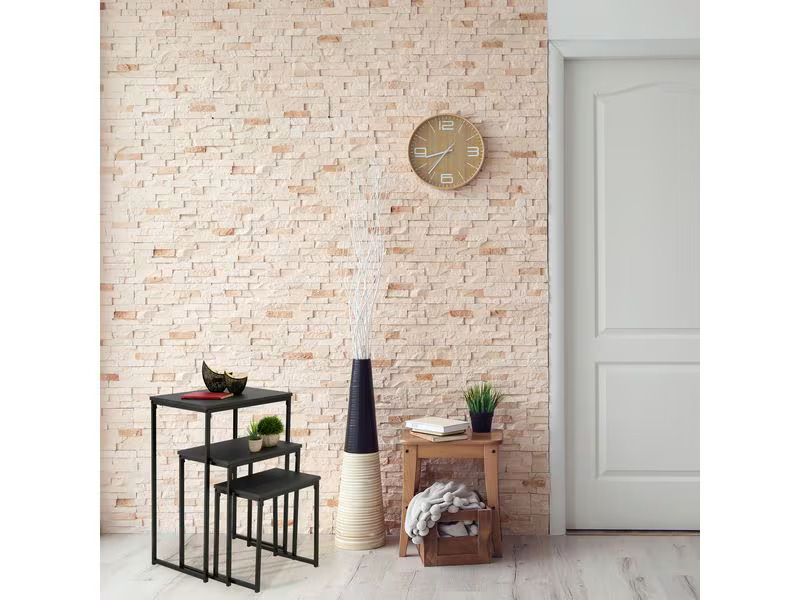 relaxdays Beistelltisch 3er Set Schwarz