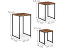 relaxdays Beistelltisch 3er Set Braun/Schwarz