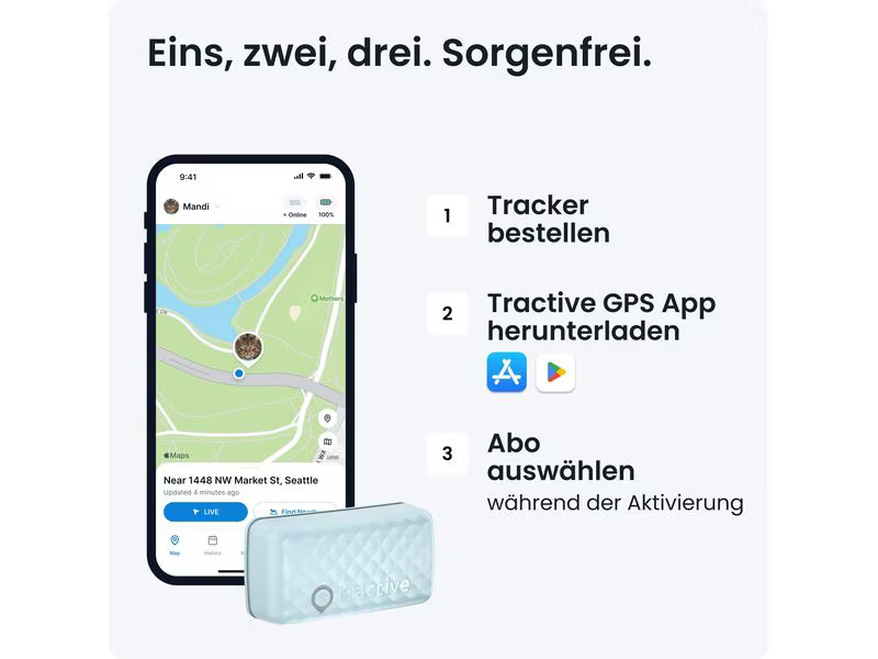 tractive GPS-Tracker CAT Mini LTE, Mint