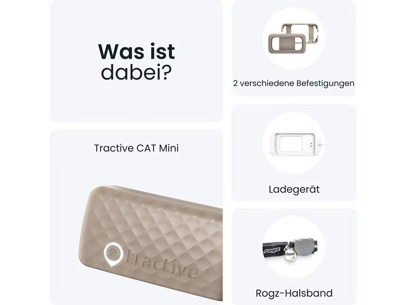 tractive GPS-Tracker CAT Mini LTE, Braun