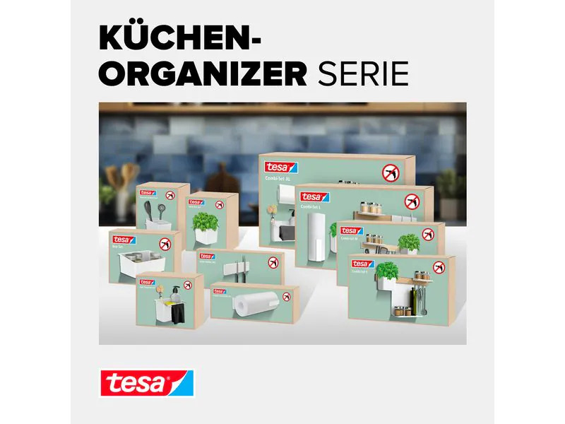 tesa Utensilienhalter Set Weiss