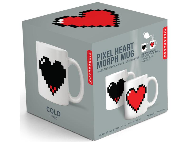 Kikkerland Kaffeetasse Pixel Herz mit Farbwechsel