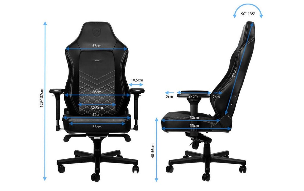 noblechairs Gaming-Stuhl Hero Schwarz/Weiss