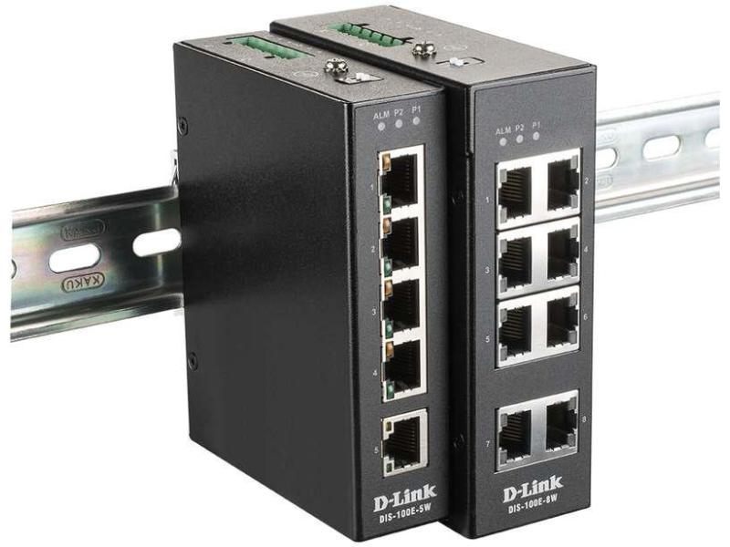 D-Link Rail Switch DIS-100G-5W 5 Port