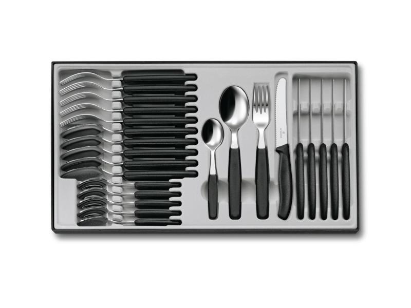 Victorinox Besteck-Set Swiss Classic 24-teilig, Schwarz/Silber