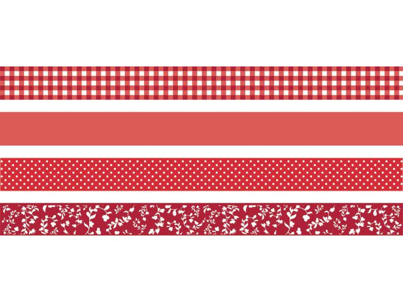 Heyda Washi Tape Colour Code Red Rot