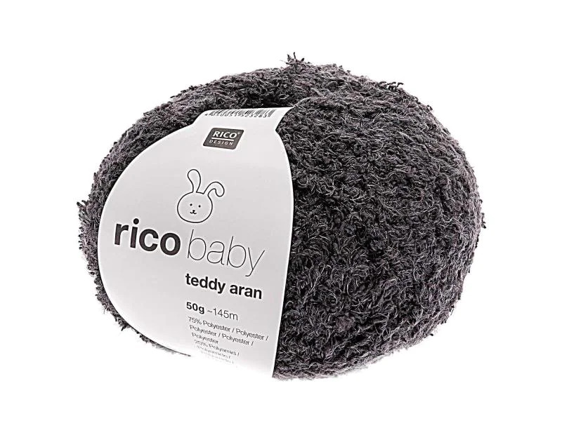 Rico Design Wolle Baby Teddy Aran 50 g Dunkelgrau
