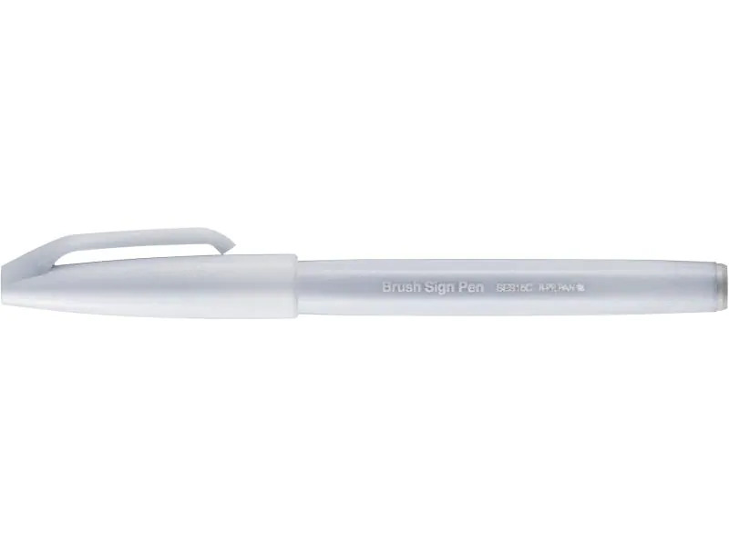 pentel Filzstift Brush Sign Pen 1 Stück, Schneegrau