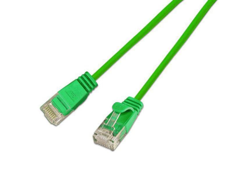 SLIM Slimpatchkabel RJ-45 - RJ-45, Cat 6, UTP, 0.15 m, Grün