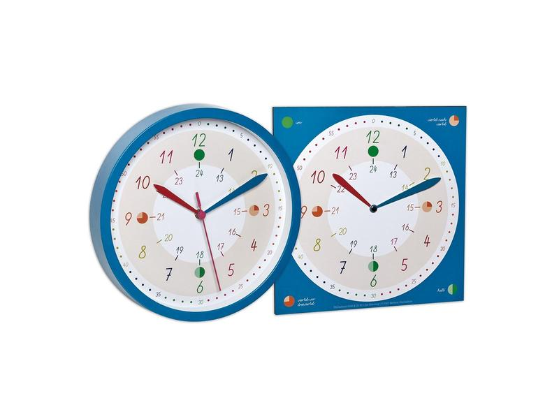 TFA Dostmann Wanduhr TICK &amp; TACK mit Lernuhr Blau