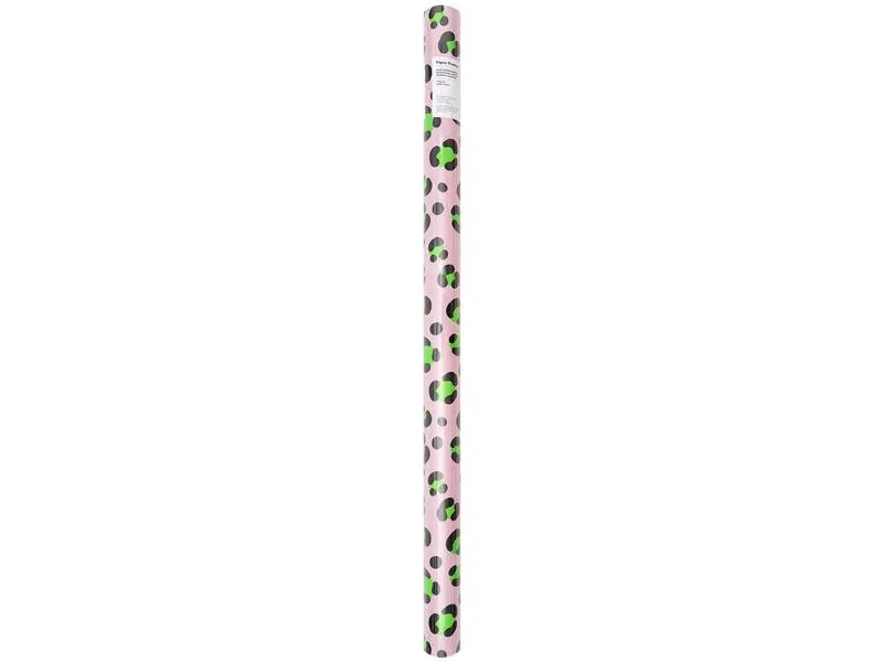 Rico Design Geschenkpapier Leo Rosa/Grün, 70 x 3 m