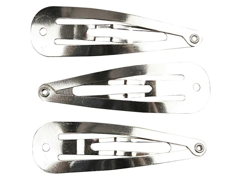 Creativ Company Haar-Clip 45 mm, 3 Stück, Silber