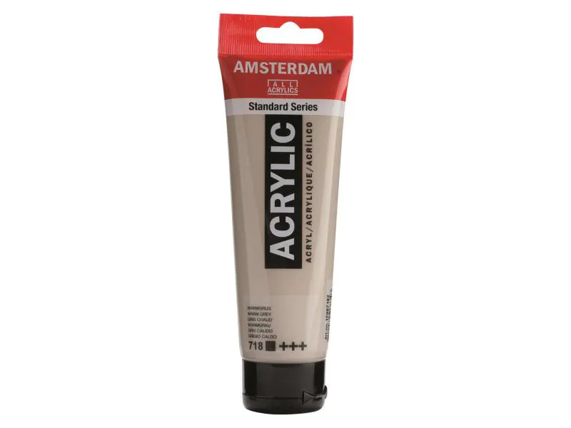 Amsterdam Acrylfarbe Standard 718 Warmgrau deckend, 120 ml