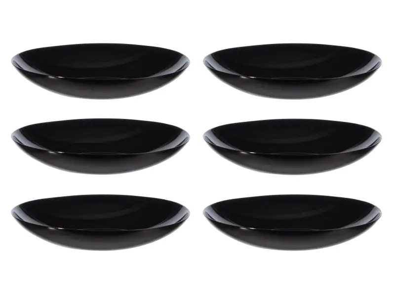 Arcoroc Suppen- &amp; Pastateller Evolution Ø 26 cm, 6 Stück, Schwarz