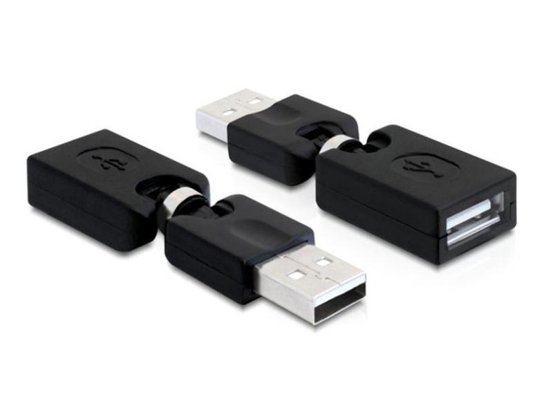 Delock USB 2.0 Adapter USB-A Stecker - USB-A Buchse, rotierbar