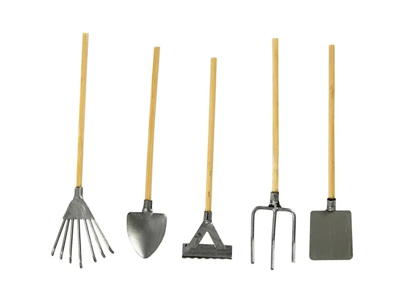 Creativ Company Mini-Utensilien Gartengeräte 5 Stück