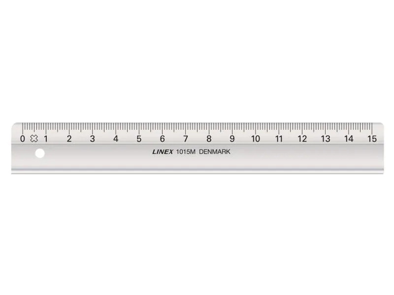 Linex Lineal mit Tuschekante, 15 cm