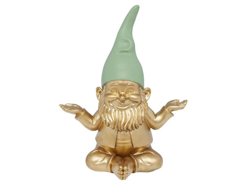 Kare Dekofigur Zwerg Meditation, Gold-Grün