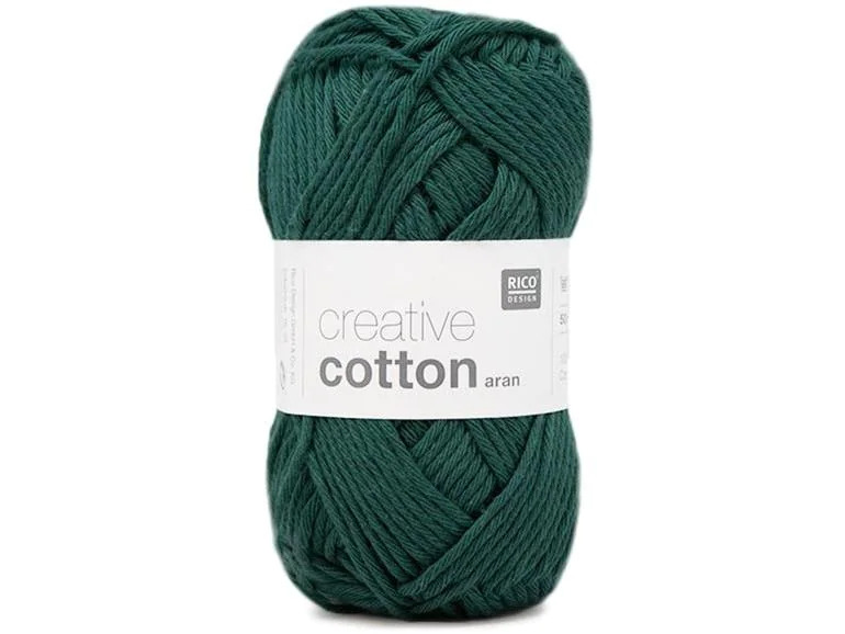 Rico Design Wolle Creative Cotton Aran 50 g, Tanne
