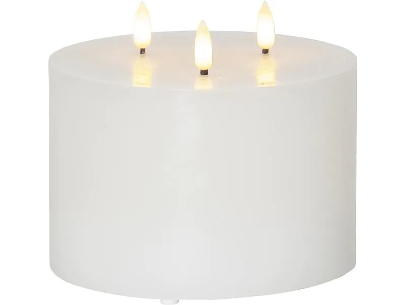 Star Trading LED-Kerze Pillar Flamme Ø 15 x 13 cm, Weiss