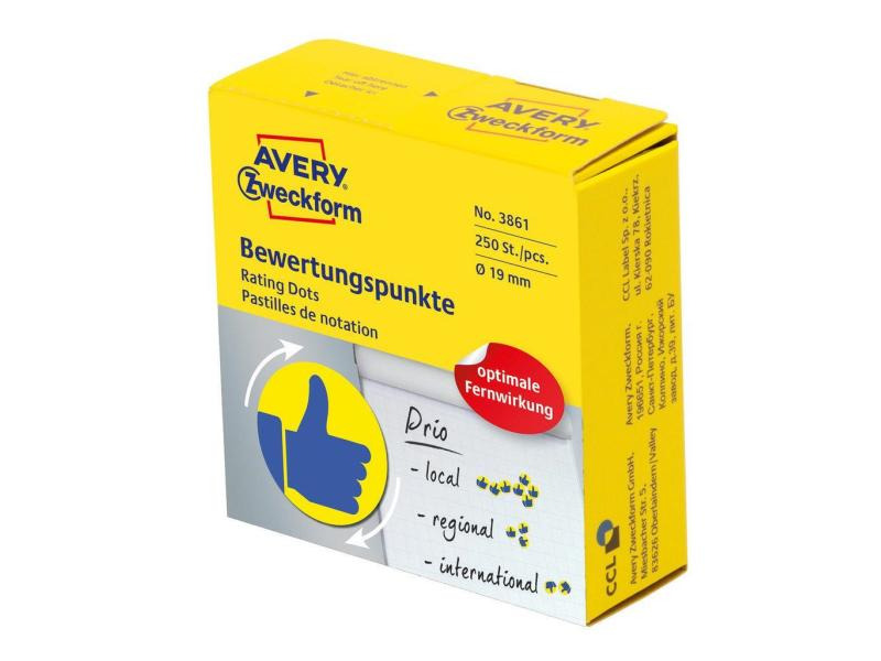 Avery Zweckform Motivsticker 19 mm Daumen, Blau