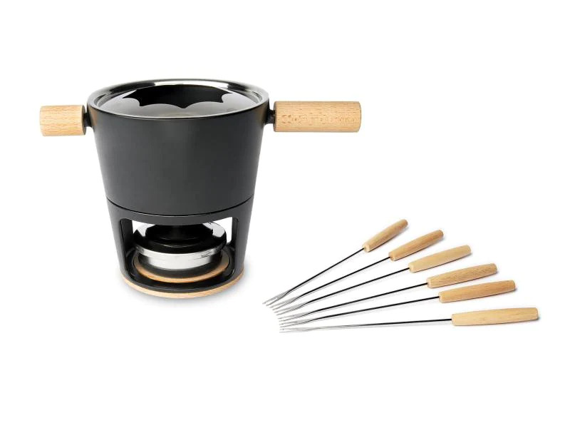 Stöckli Fleischfondue-Set Titlis 8 Teile, Hellbraun/Schwarz
