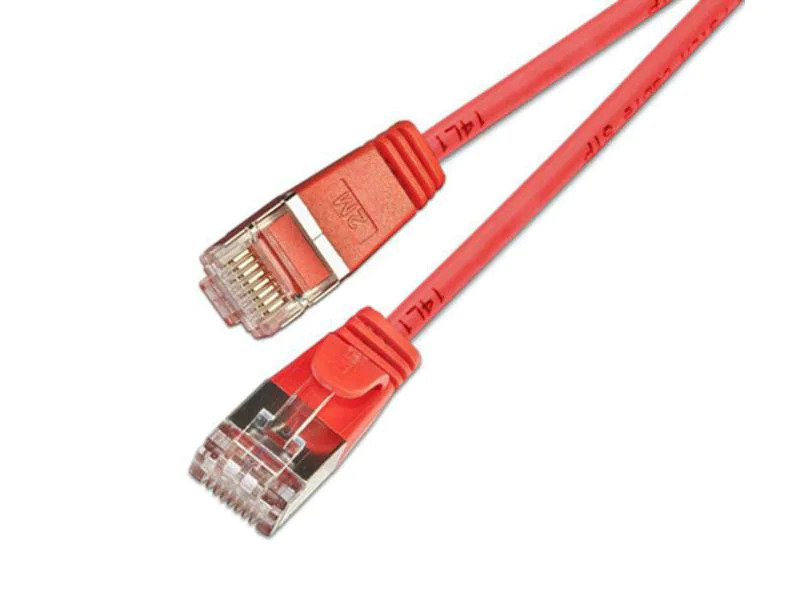 SLIM Slimpatchkabel RJ-45 - RJ-45, Cat 6, U/FTP, 10 m, Rot