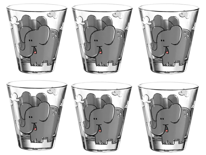 Leonardo Kindertrinkglas Bambini Elefant, 215 ml, 6 Stück