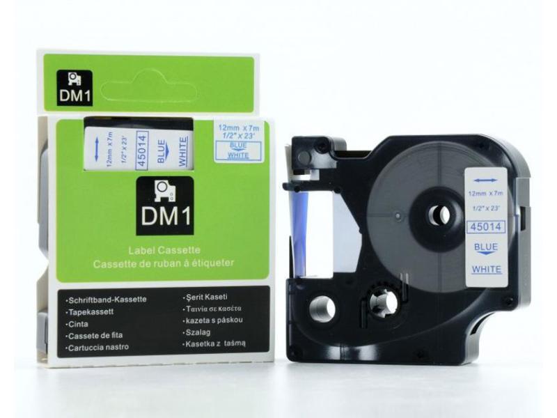 DYMO Beschriftungsband D1 Blau auf Weiss