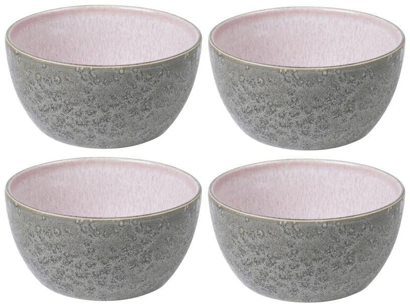 Bitz Snackschale 14 cm, 4 Stück, Grau/Hellpink