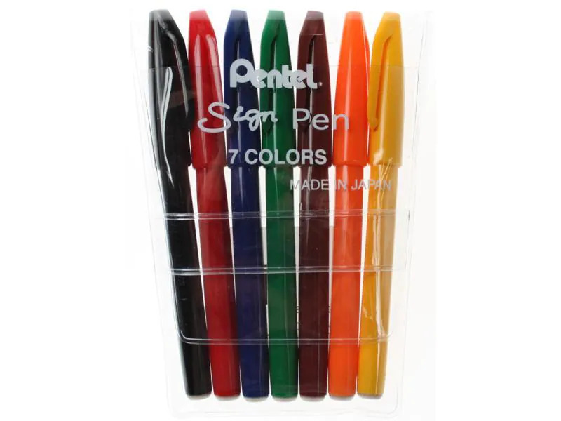 pentel Filzstift Sign Pen 7er Mehrfarbig