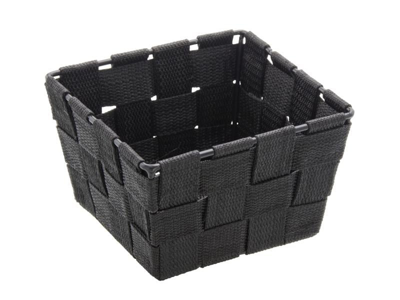 Wenko Aufbewahrungskorb Adria Mini Square 14 x 14 x 9 cm, Schwarz