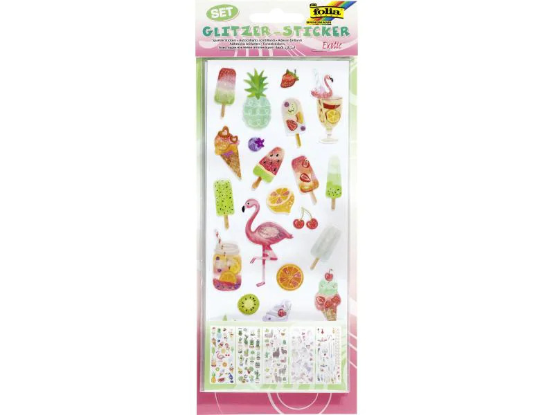 Folia Motivsticker Exotic Glitzer, 5 Blatt