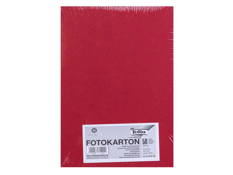 Folia Fotokarton A4, 300 g/m², 50 Blatt, Dunkelrot