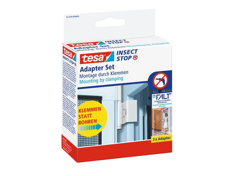tesa Adapter für Fliegengitter FALT, Weiss
