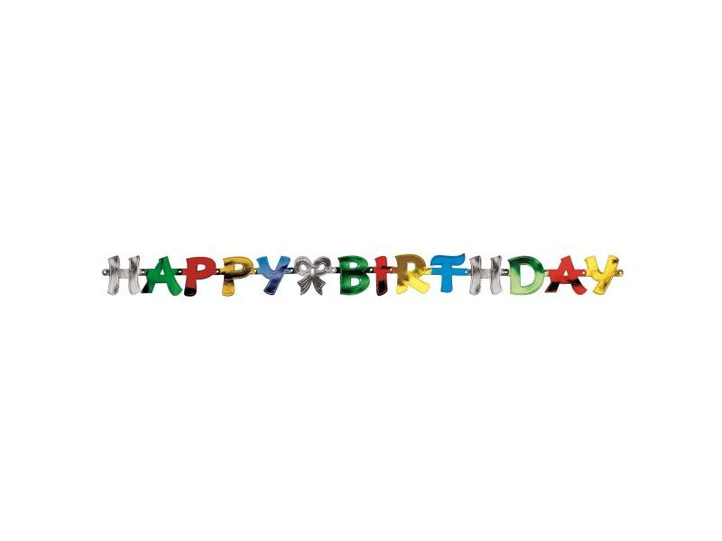 Papstar Girlande Happy Birthday 1.4 m, Mehrfarbig