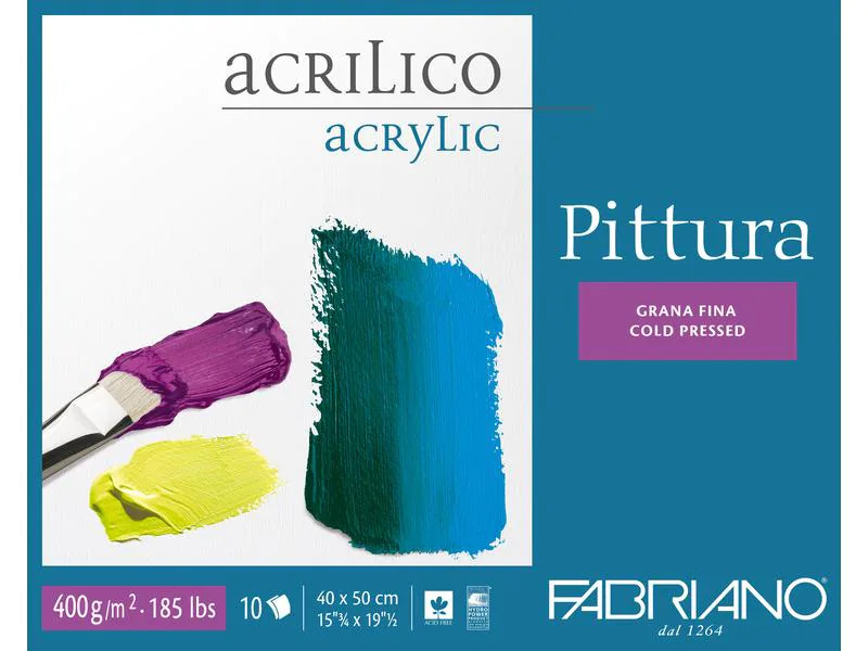 Fabriano Malblock Pittura 40 x 50 cm, Acryl, 10 Blatt
