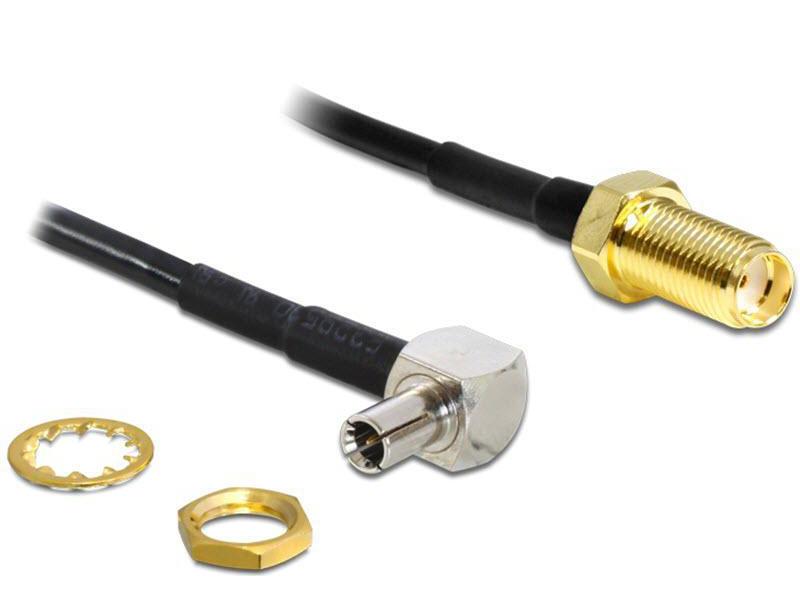 Delock Antennenadapter 90°, 17cm, SMA Buchse (f) - TS-9 Stecker (m)
