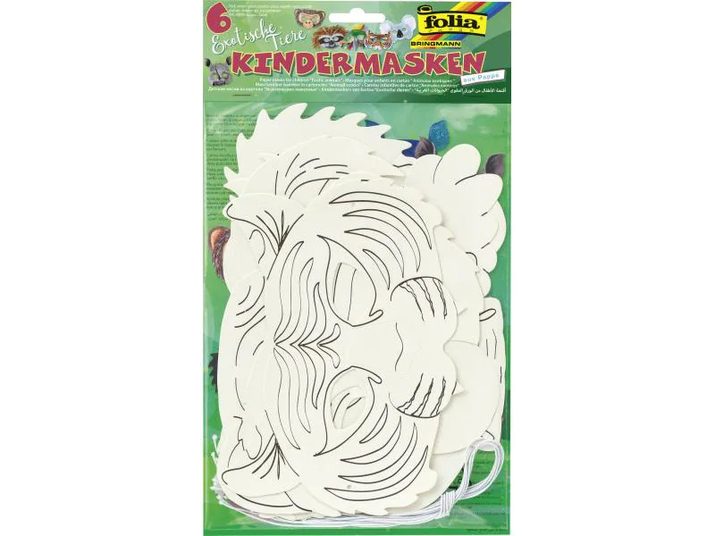 Folia Bastelset Kindermaske Tiere, 6 Stück