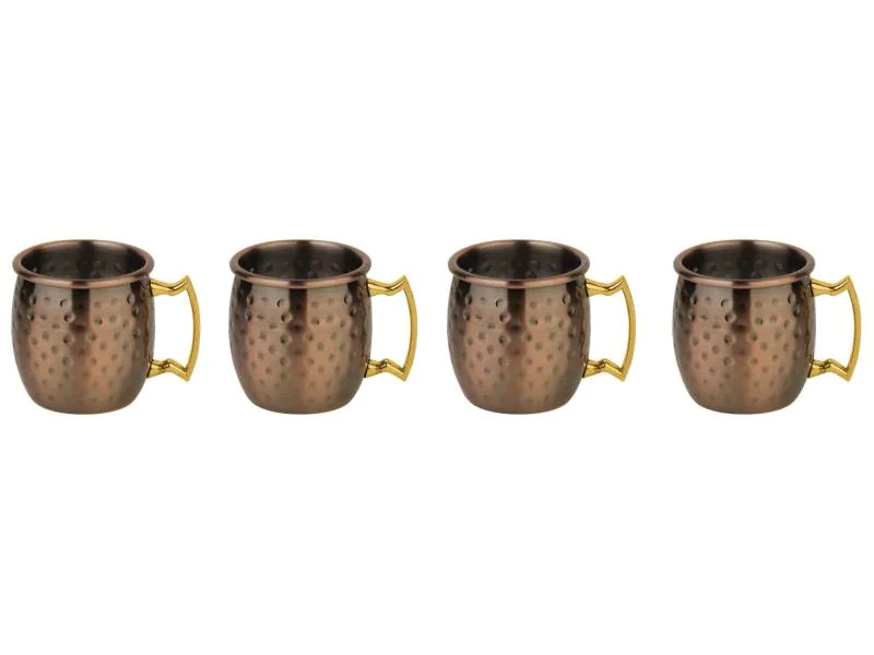 Paderno Shotbecher Moscow Mule Mini 60 ml, 4 Stück, Messing/Kupfer