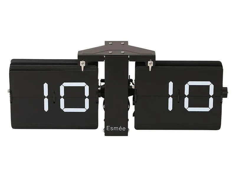 Esmée Wanduhr Flip Clock Schwarz