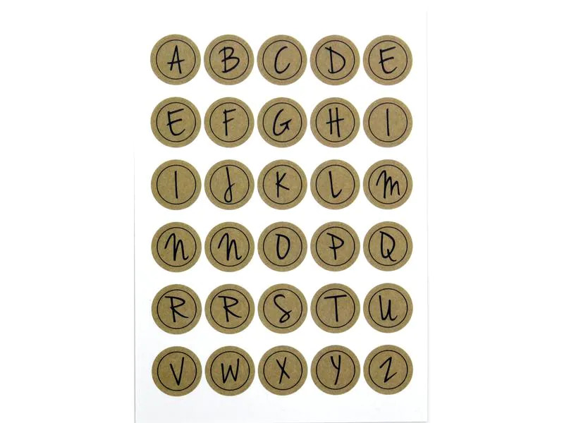 Artoz Buchstabensticker Alphabet 6 Stück Braun