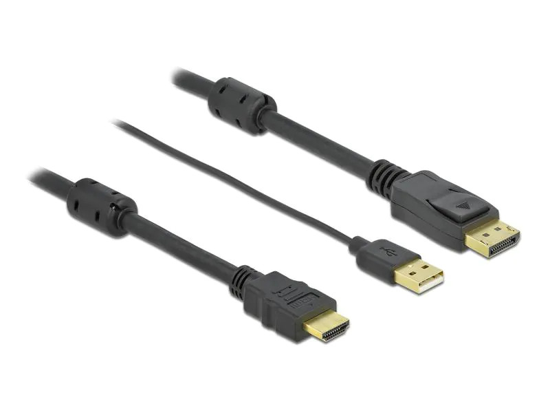 Delock Kabel HDMI – Displayport, HDMI/USB 2.0 - DisplayPort, 7 m