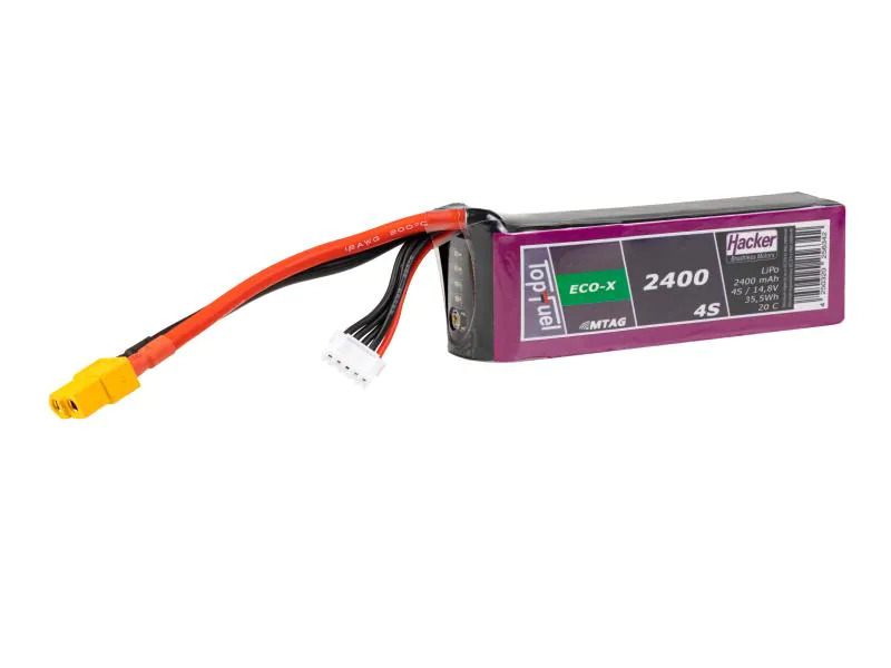 Hacker RC-Akku LiPo 2400 mAh 14.8V 20C TopFuel MTAG