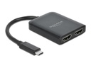 Delock 2-Port Signalsplitter USB-C – HDMI, MST/VXP support