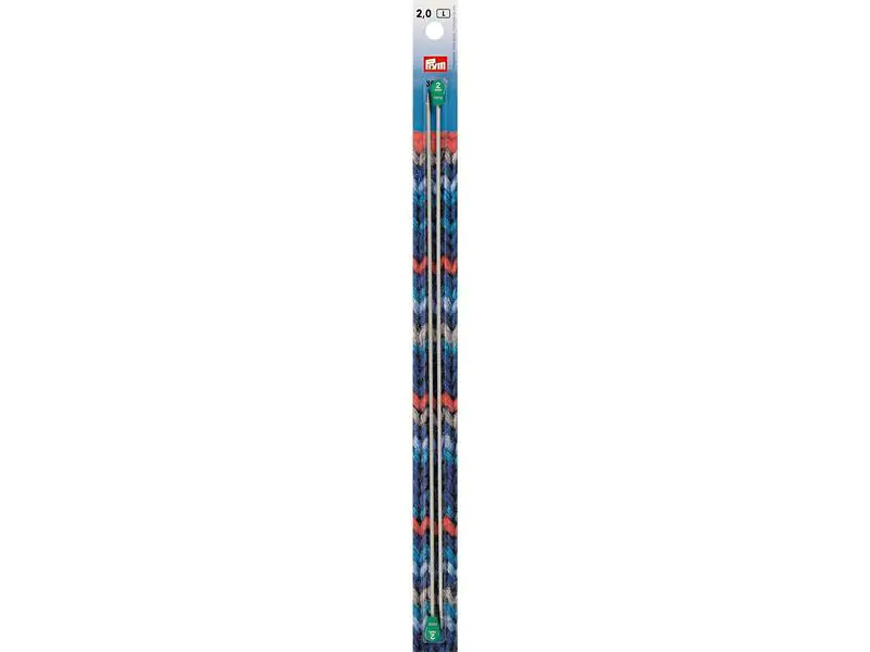 Prym Stricknadeln 2.0 mm, Alu, 2 Stück, Grau