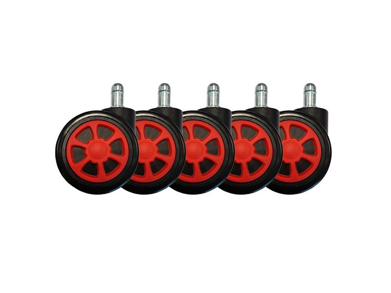LC-Power Ersatzrollen Gaming Stuhlrollen 5er Set Rot